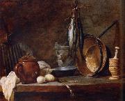 Jean Baptiste Simeon Chardin Lean food with cook utensils oil
